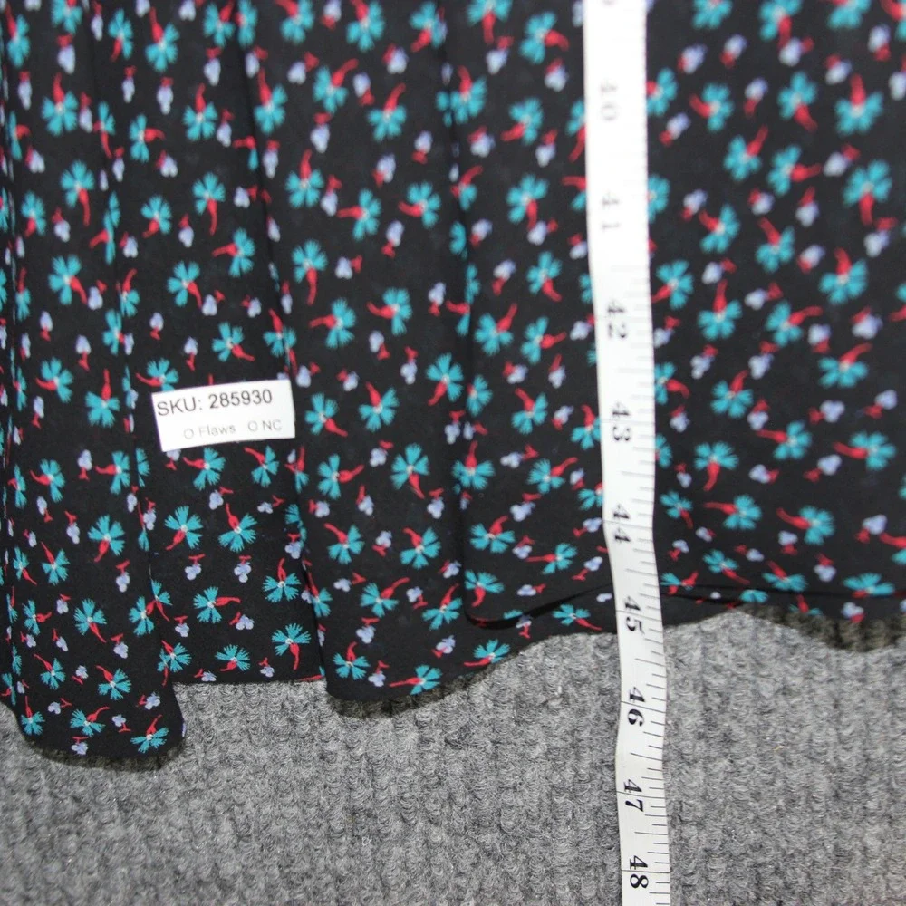 Vintage Robbie Bee Floral Print Dress Womens S Long Sleeve Midi Tie Waist Whimsy